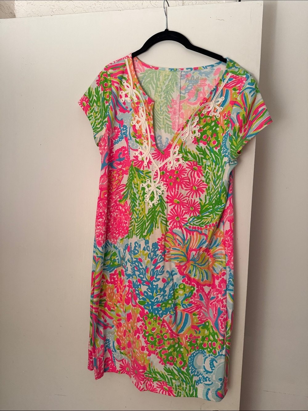 Lilly Pulitzer Pink Multi Floral V-Neck Mini Dress